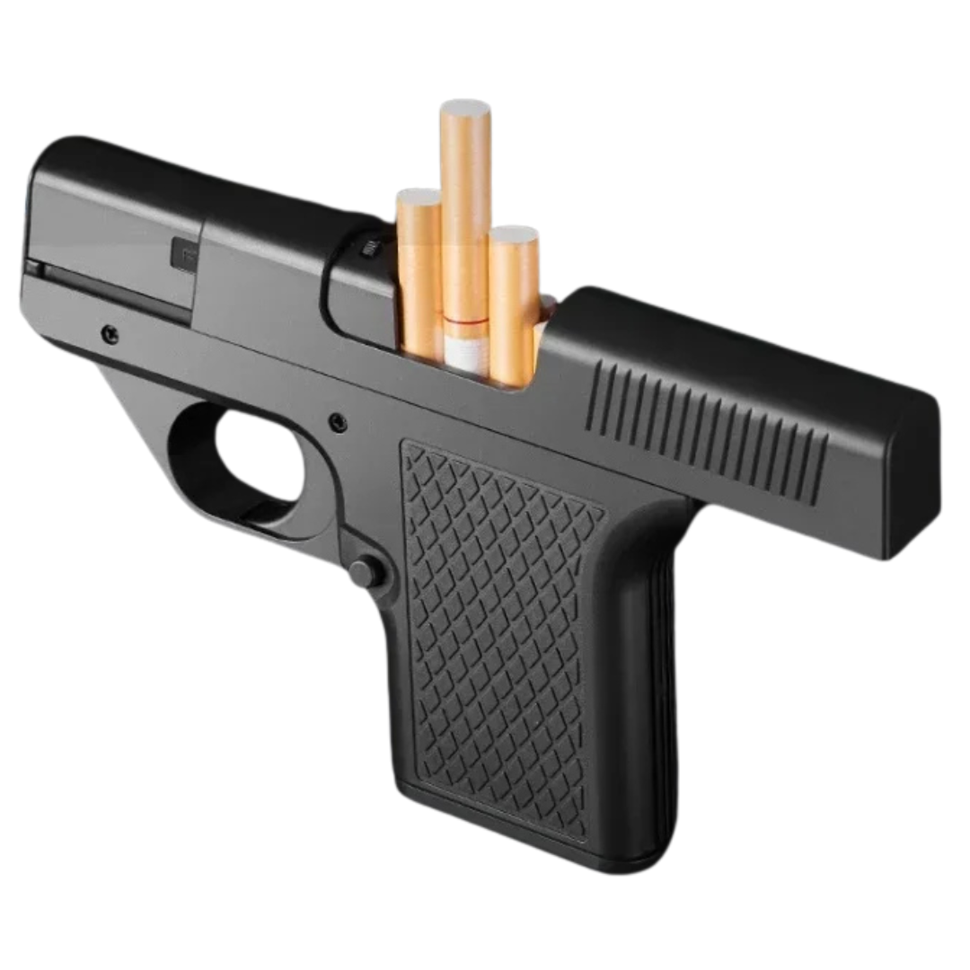 Butane gas lighter with cigarette holder