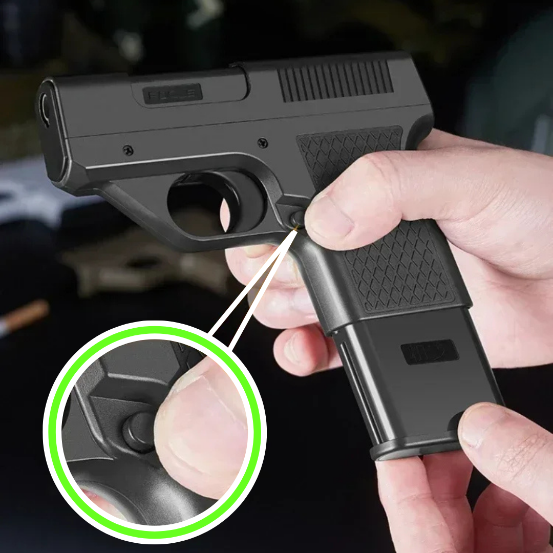 Butane gas lighter with cigarette holder