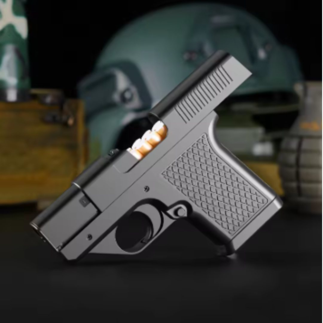 Butane gas lighter with cigarette holder