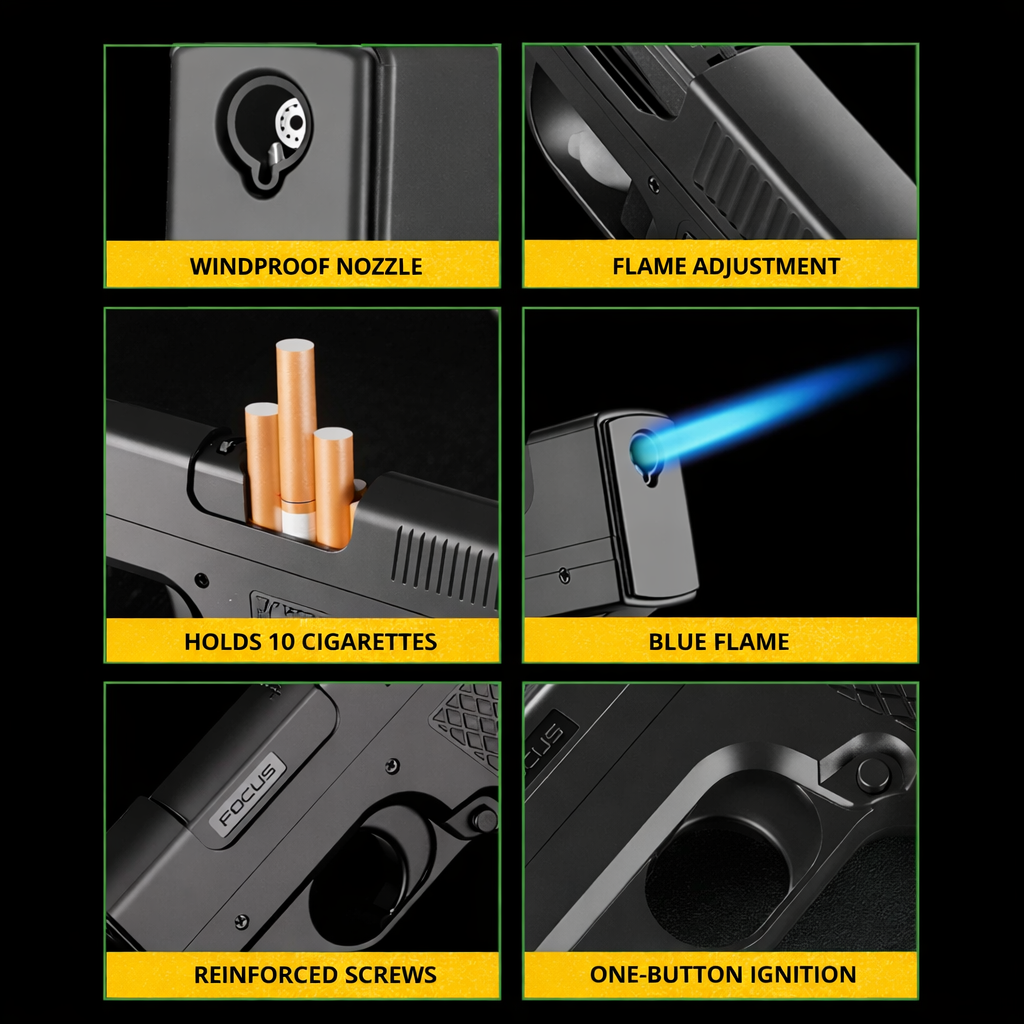 Butane gas lighter with cigarette holder